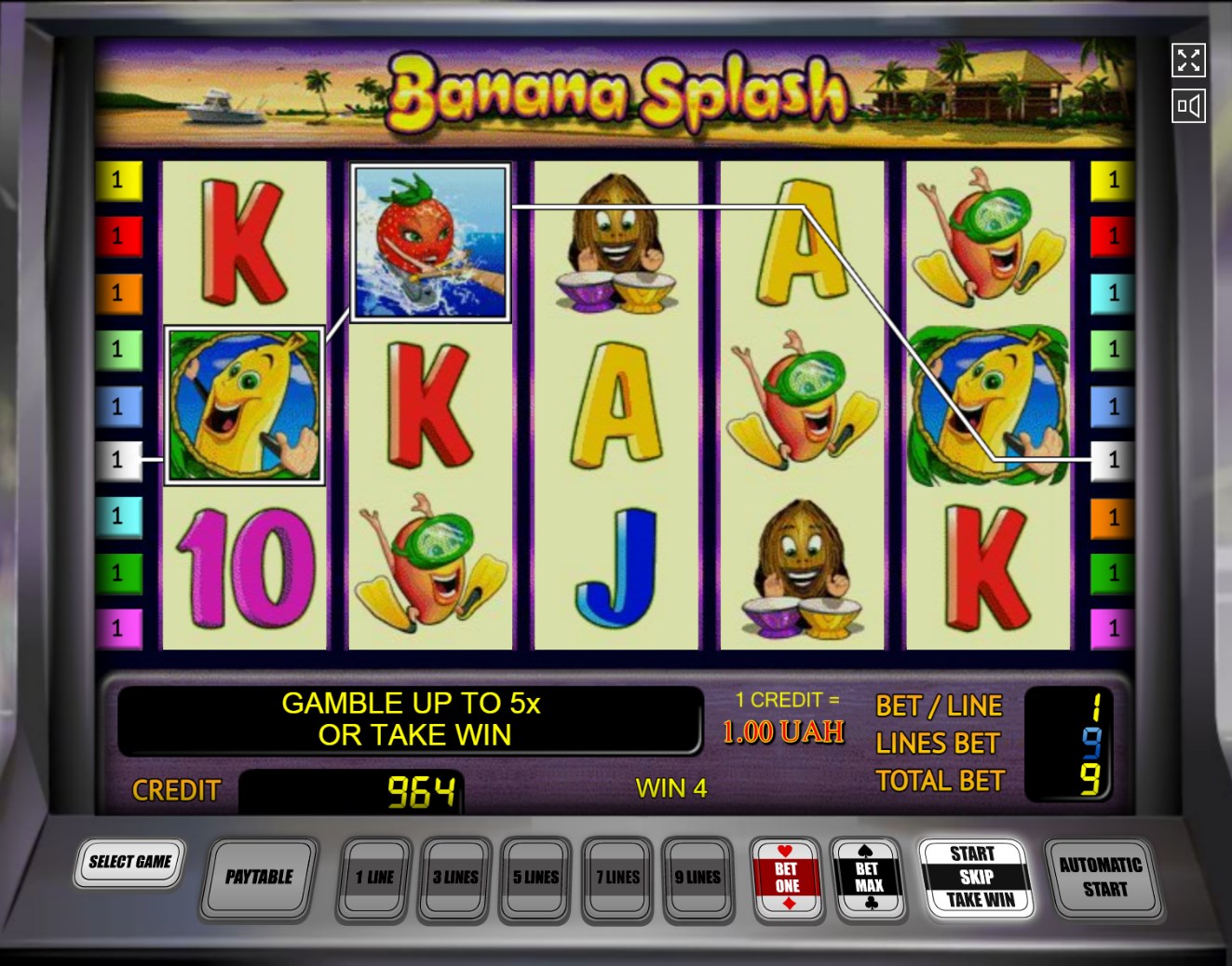 banana splash описание игрового автомата