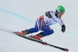 Александр Ветров  на соревнованиях по горнолыжному спорту