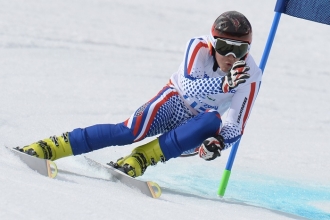 Алексей Бугаев  на соревнованиях по горнолыжному спорту